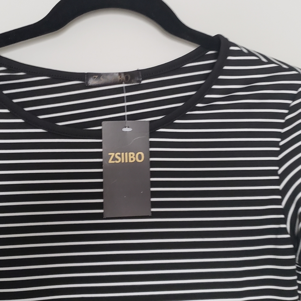 Mini striped basic dress - Picture 2 of 3